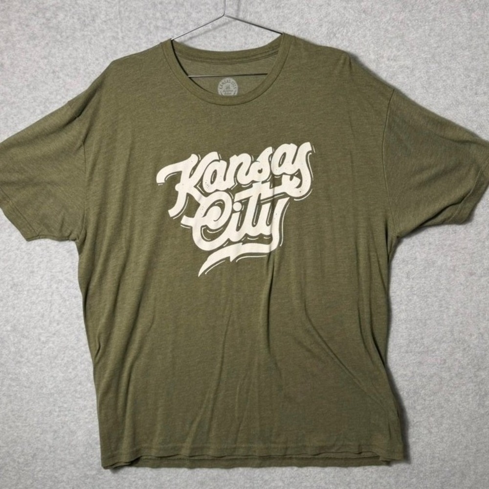 Hometown Anthem Kansas City T-Shirt Mens 3XL Olive Green Graphic Tri-Blend Tee